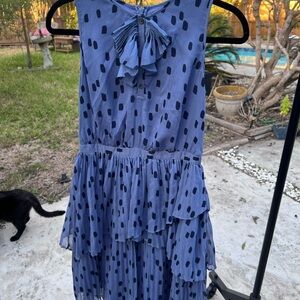 Banana Republic Navy Dress with Black Pattern